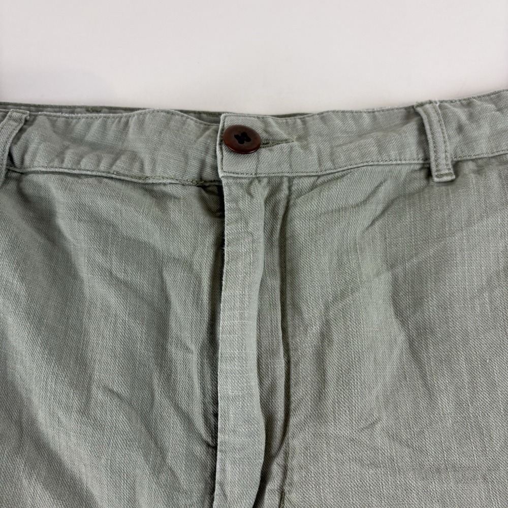 Flint & Tinder Mens Light Olive Green‎ Lightweight Linen Cotton Shorts Size 40 - Picture 3 of 9